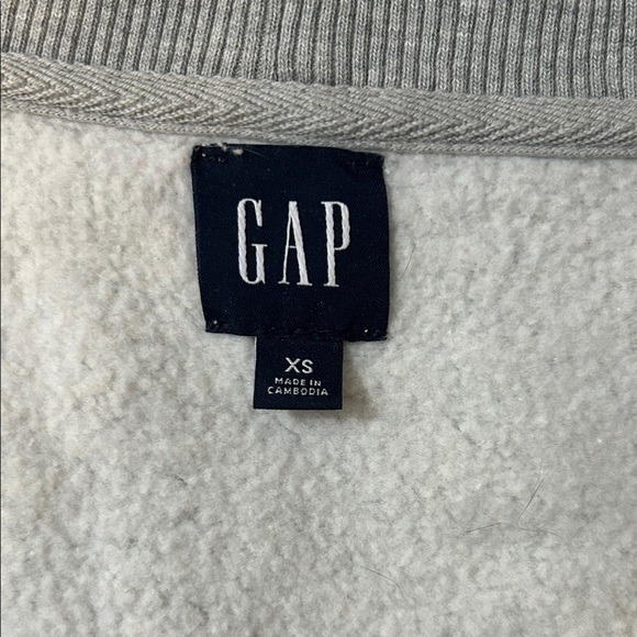 GAP Light Gray Cardigan with Navy Trim - Picture 2 of 2